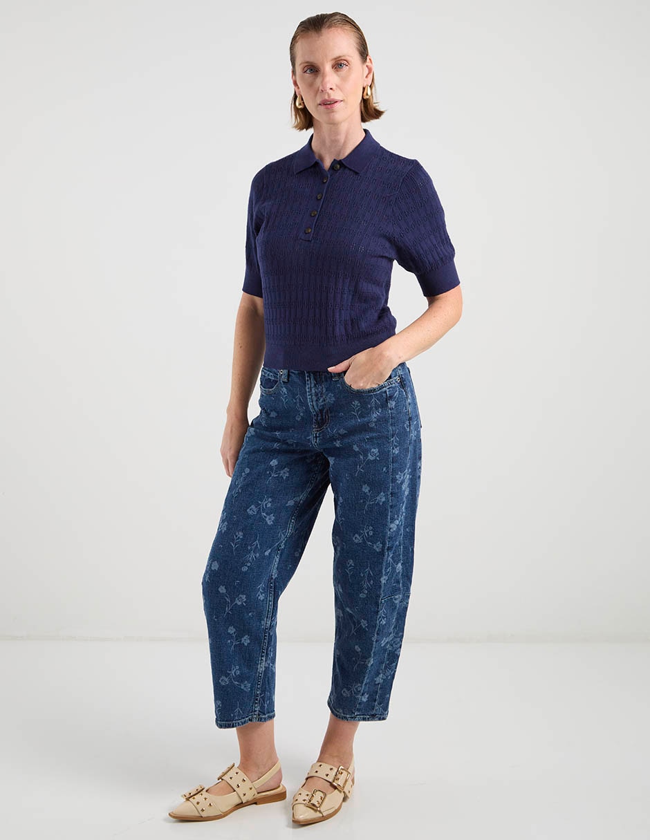 Blusa manga al codo para mujer