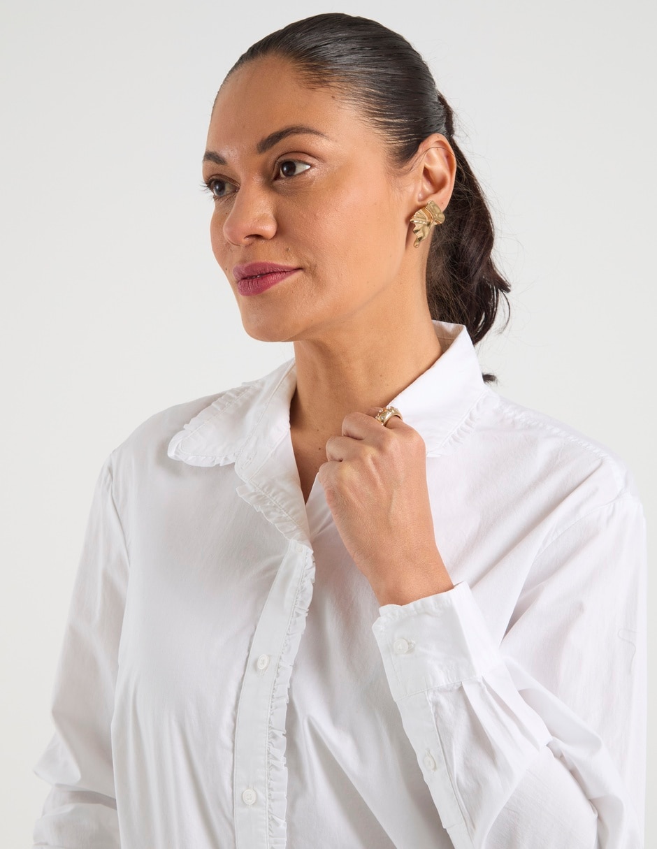 Blusa camisera manga larga para mujer 10