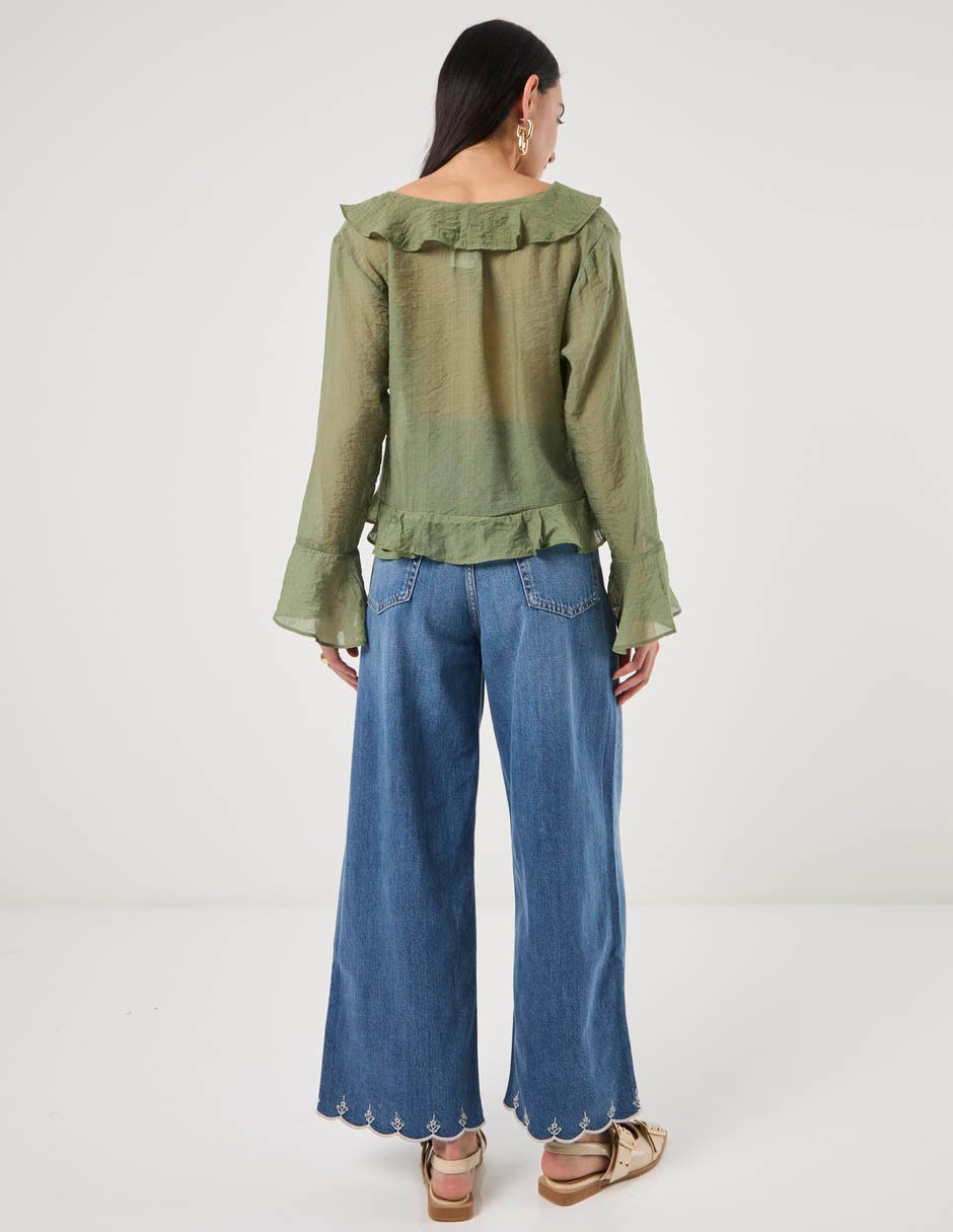 Jeans wide leg 864310-000 para mujer 4