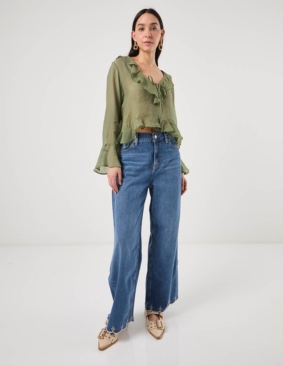 Jeans wide leg 864310-000 para mujer 3