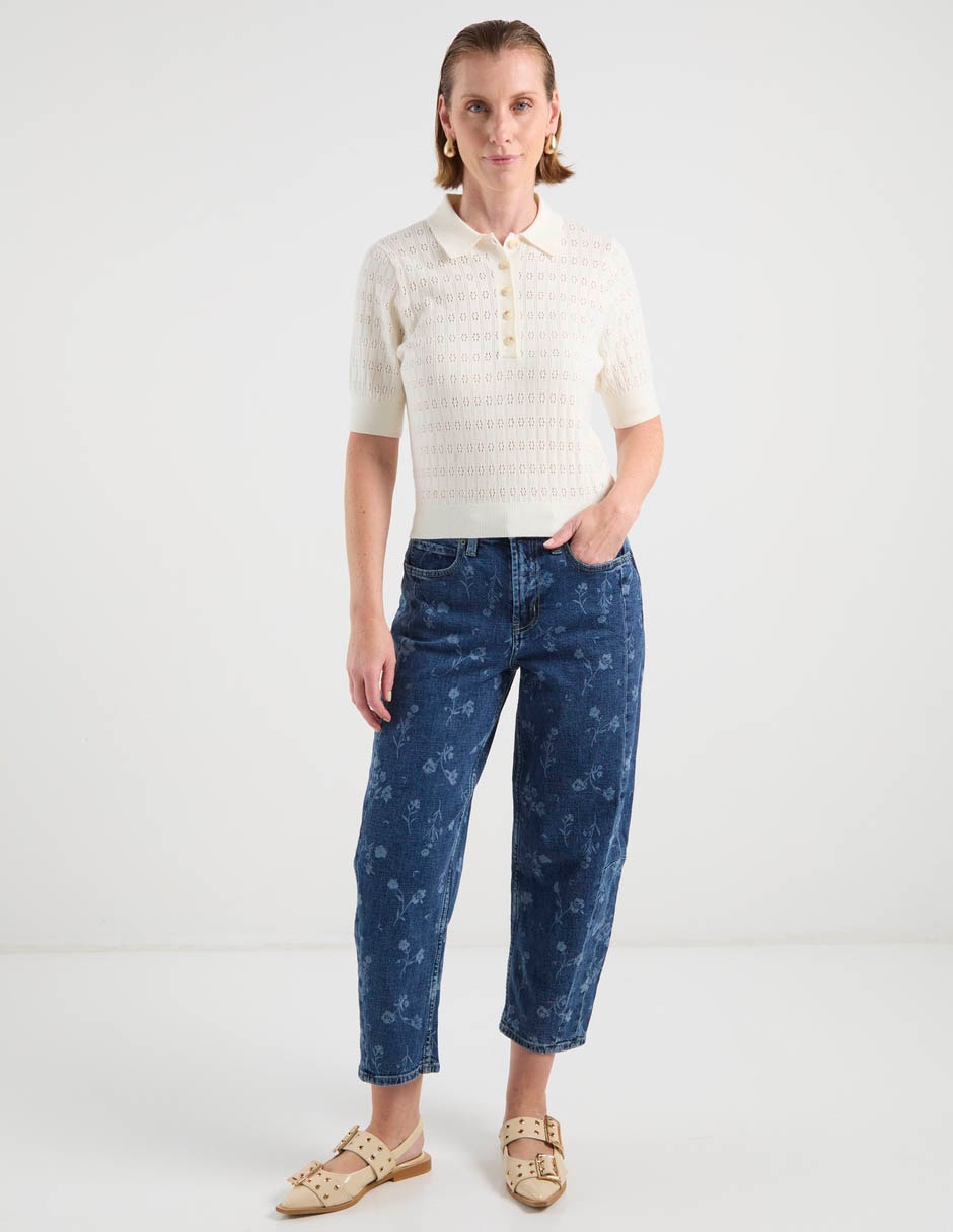 Jeans capri relajado cintura old navy para mujer