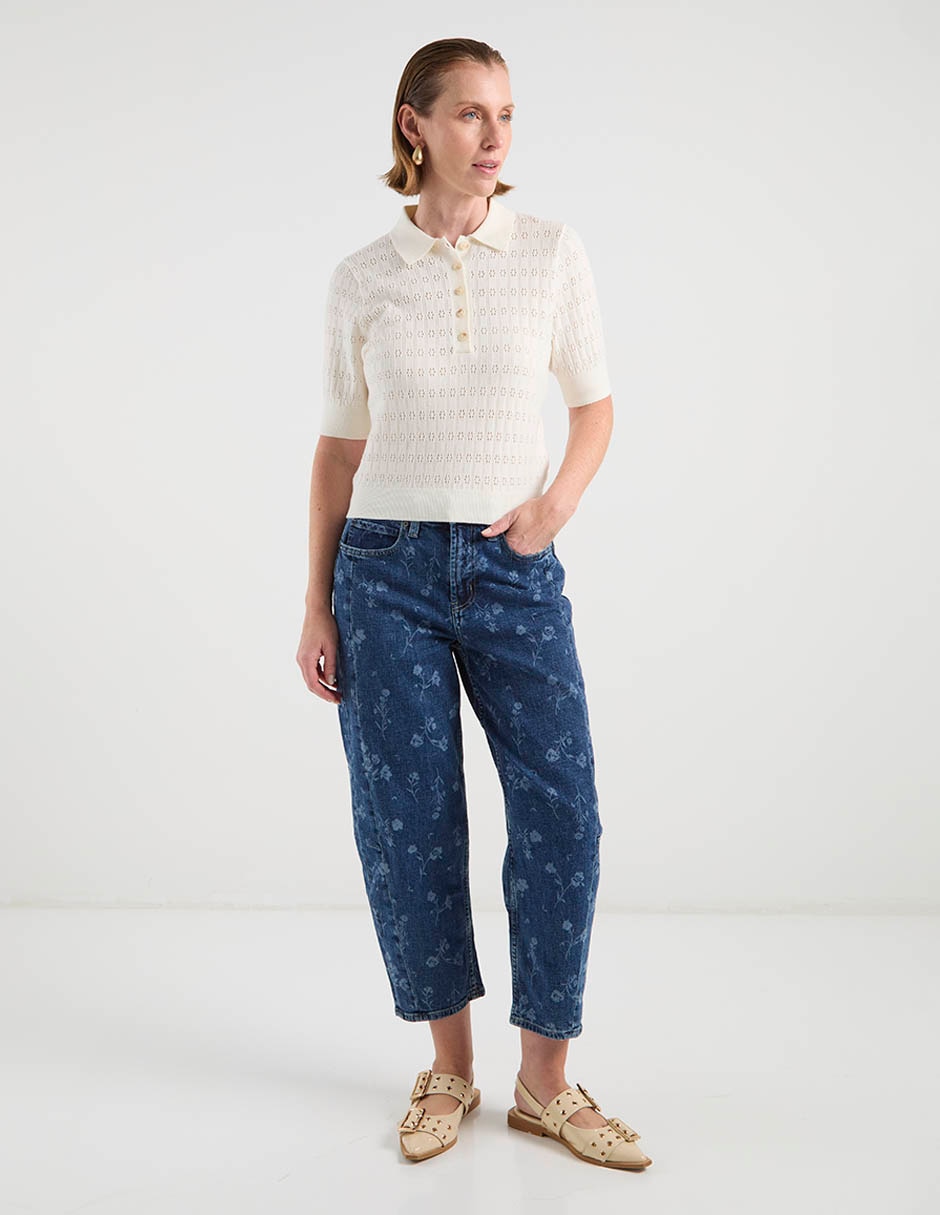 Jeans capri relajado cintura old navy para mujer