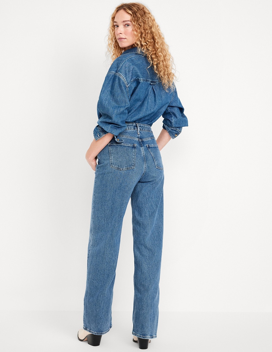 Jeans regular wide leg old navy 514553-000 para mujer