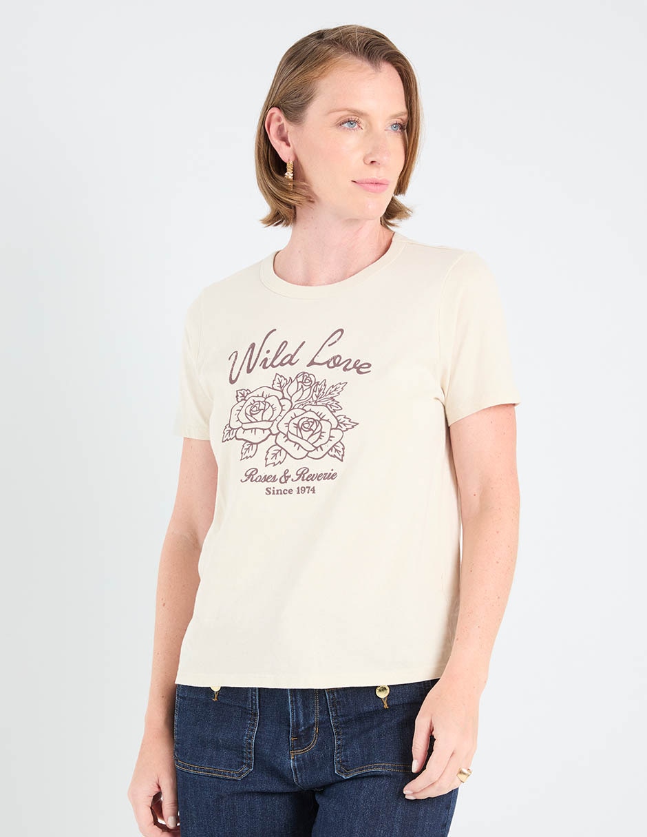 Playera manga corta cuello redondo para mujer Playera manga corta cuello redondo para mujer