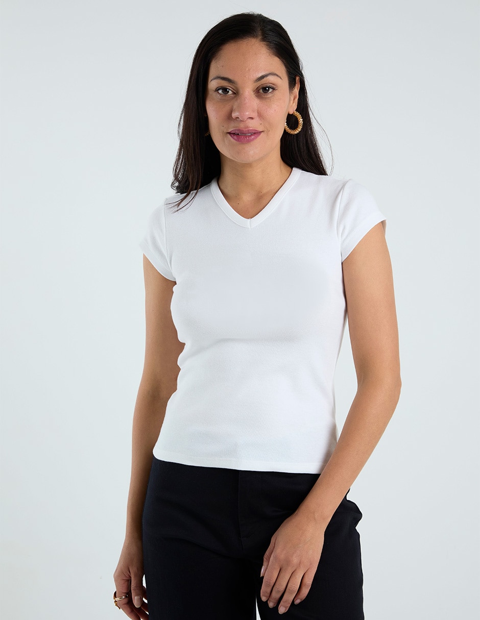 Playera manga corta Old Navy cuello v para mujer