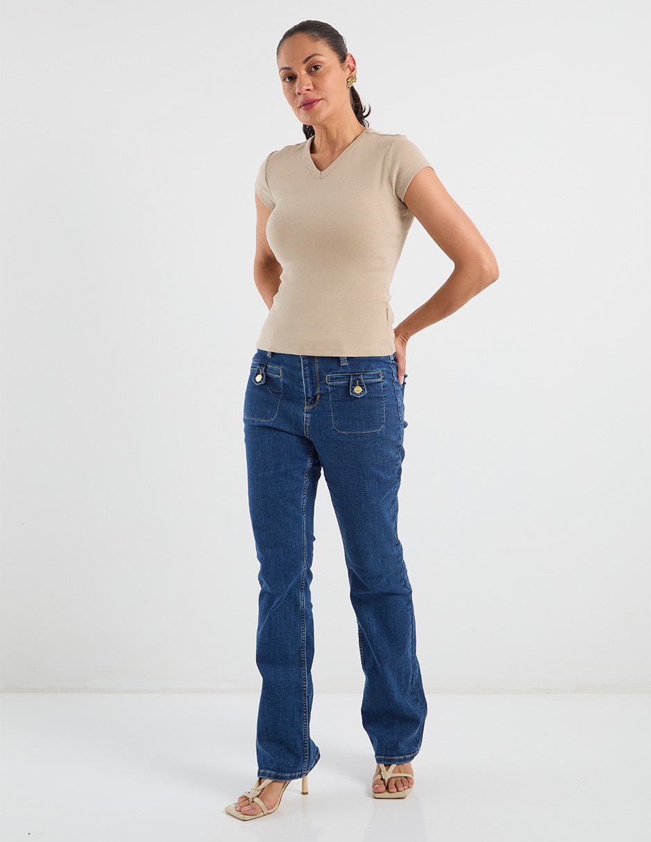 Playera manga corta Old Navy cuello v para mujer