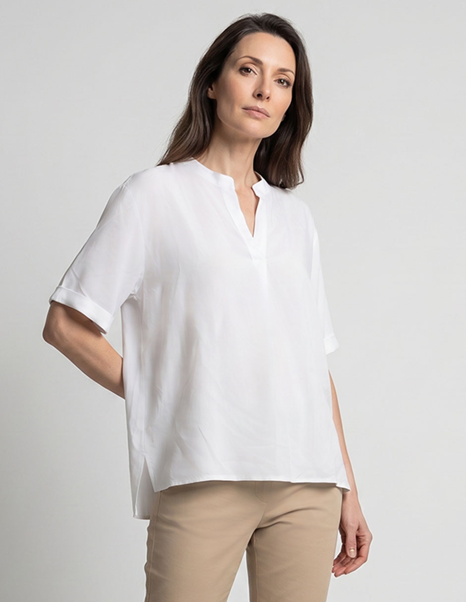 Blusa manga al codo para mujer