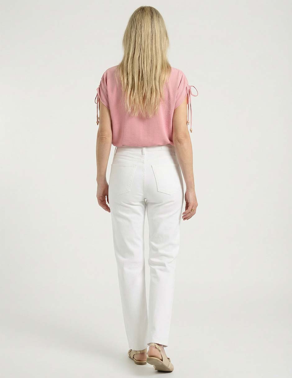 Jeans straight cintura media para mujer 7