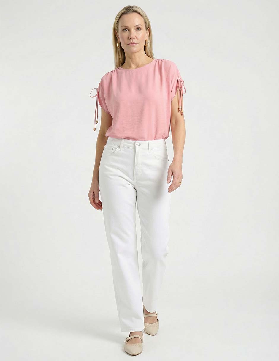 Jeans straight cintura media para mujer 9