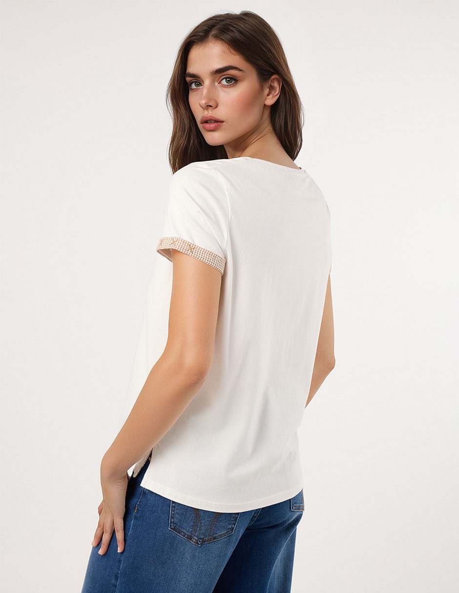 Playera manga corta cuello redondo mujer 3