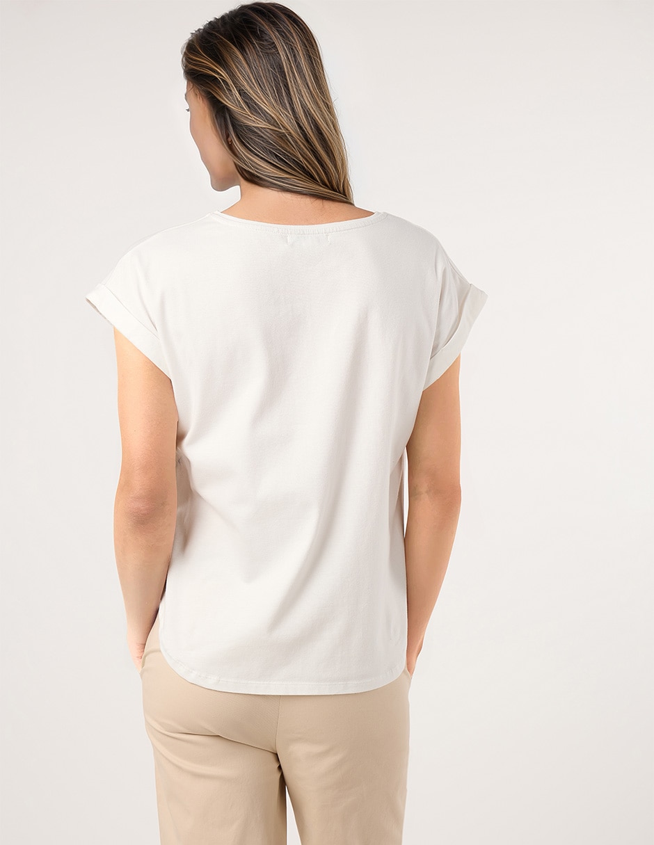 Playera manga corta cuello redondo mujer 6