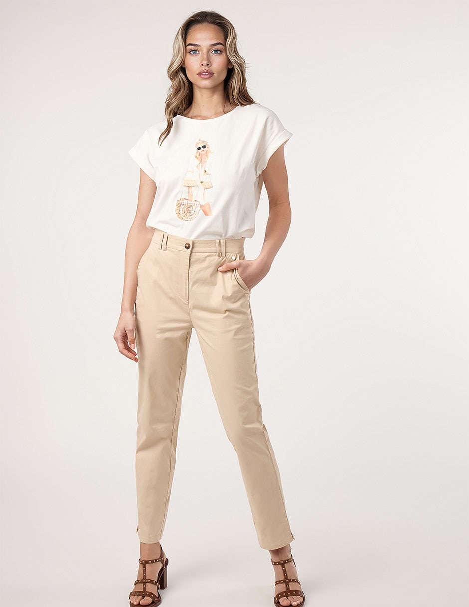 Playera manga corta cuello redondo mujer 2