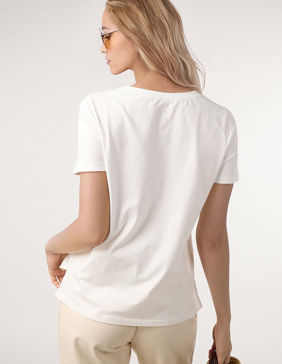 Playera manga corta cuello redondo mujer 4
