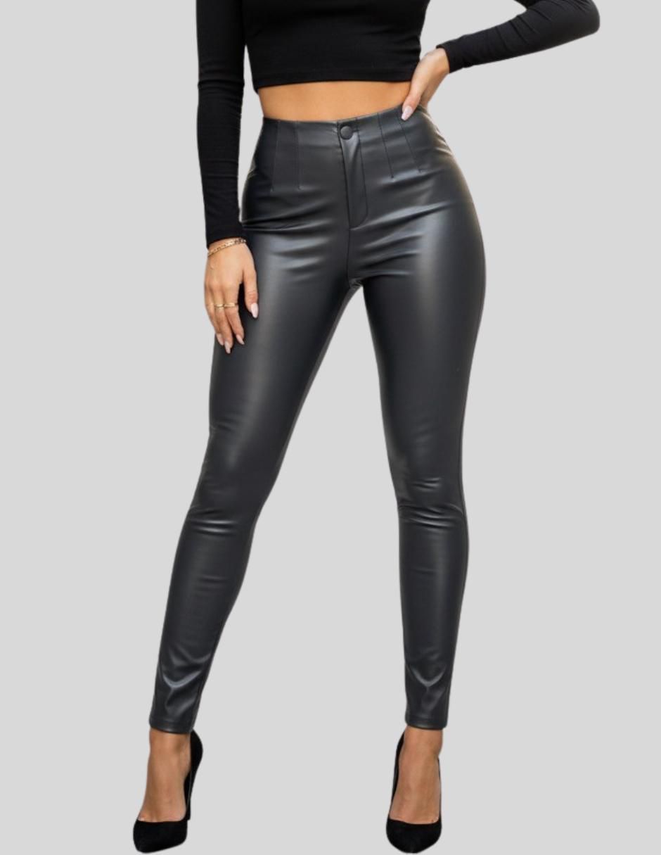 Legging cintura alta con botón para mujer 1