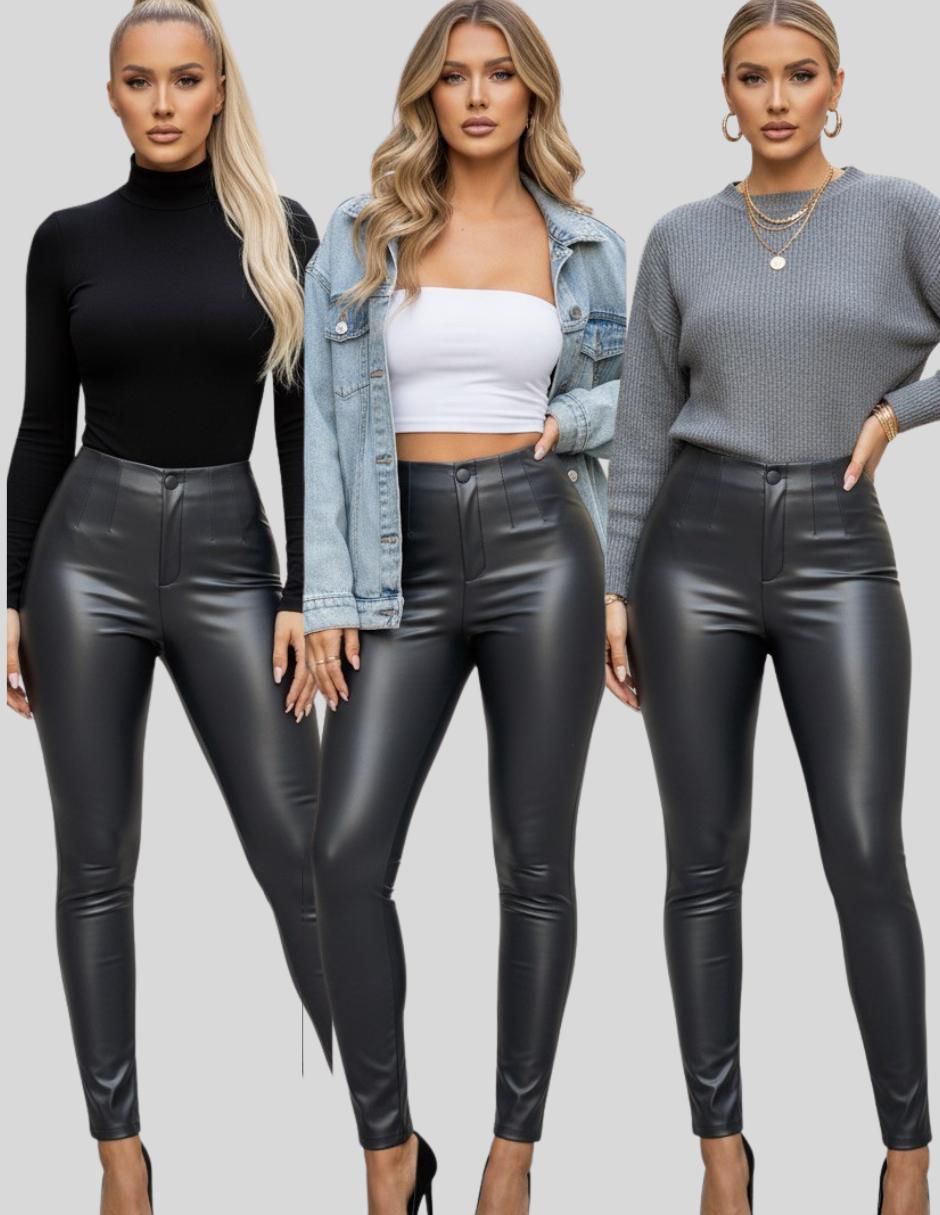 Legging cintura alta con botón para mujer 8