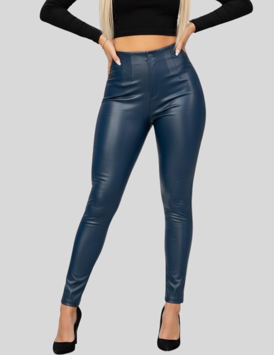 Legging cintura alta con botón para mujer