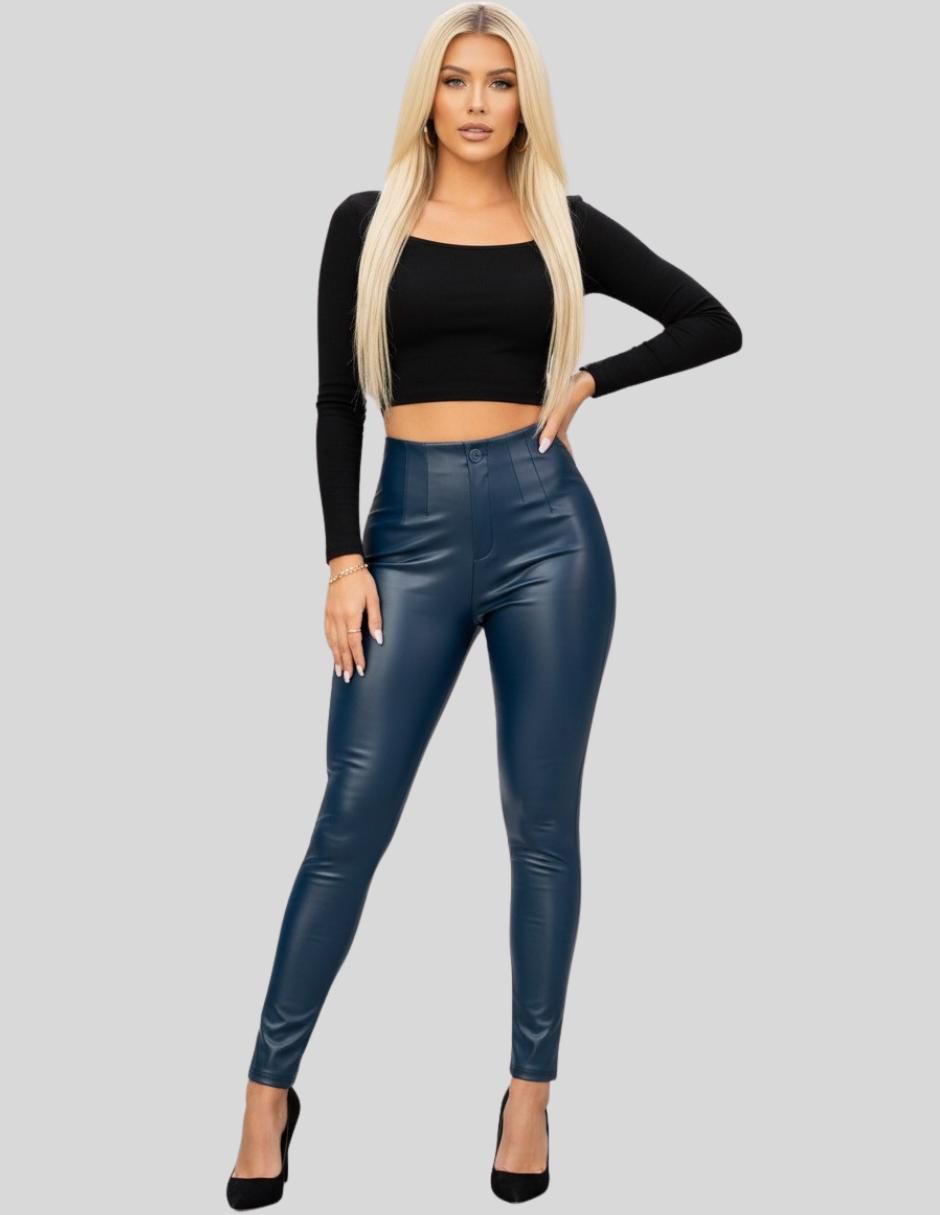 Legging cintura alta con botón para mujer 7