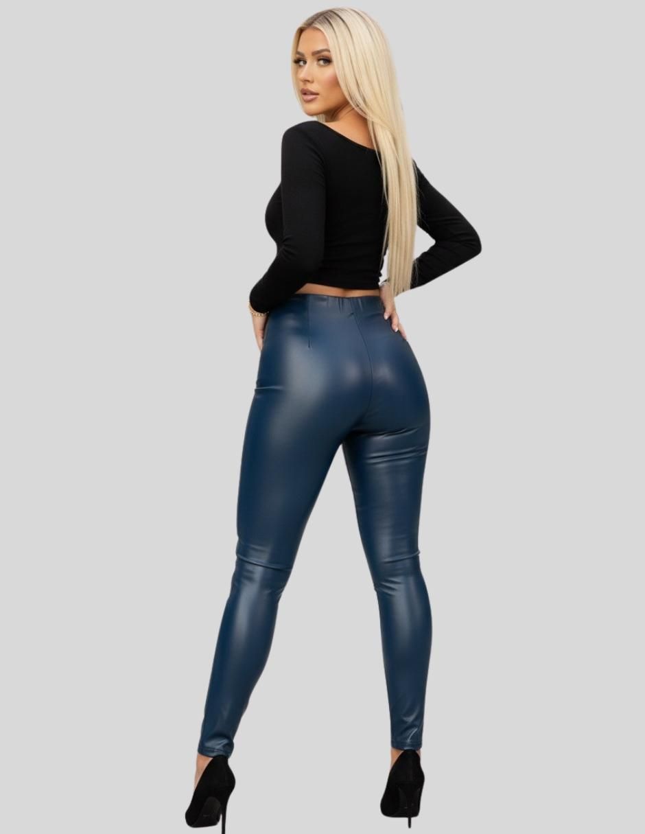 Legging cintura alta con botón para mujer
