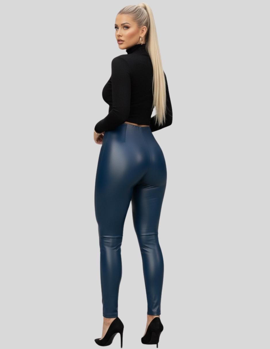 Legging cintura alta con botón para mujer 11