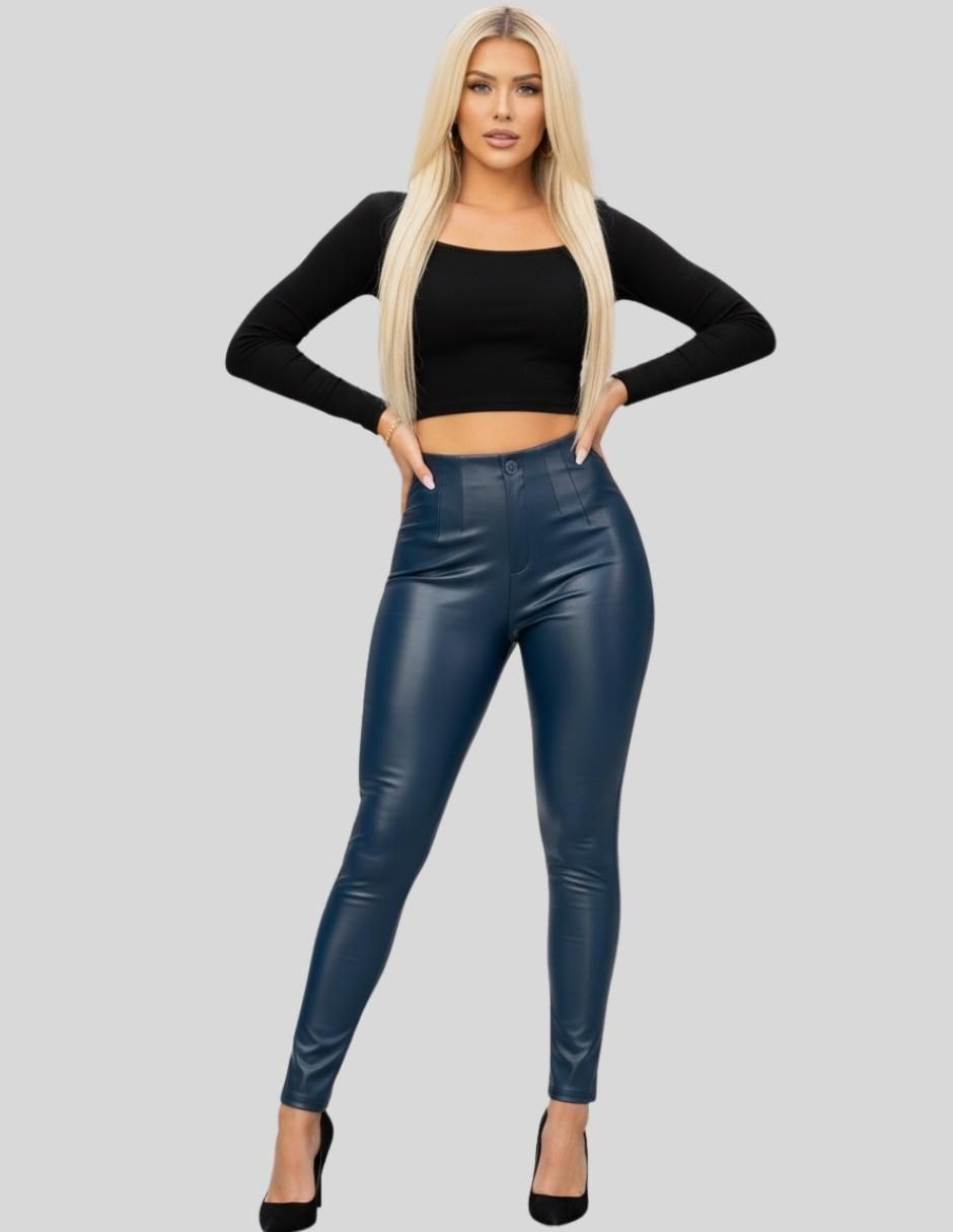 Legging cintura alta con botón para mujer