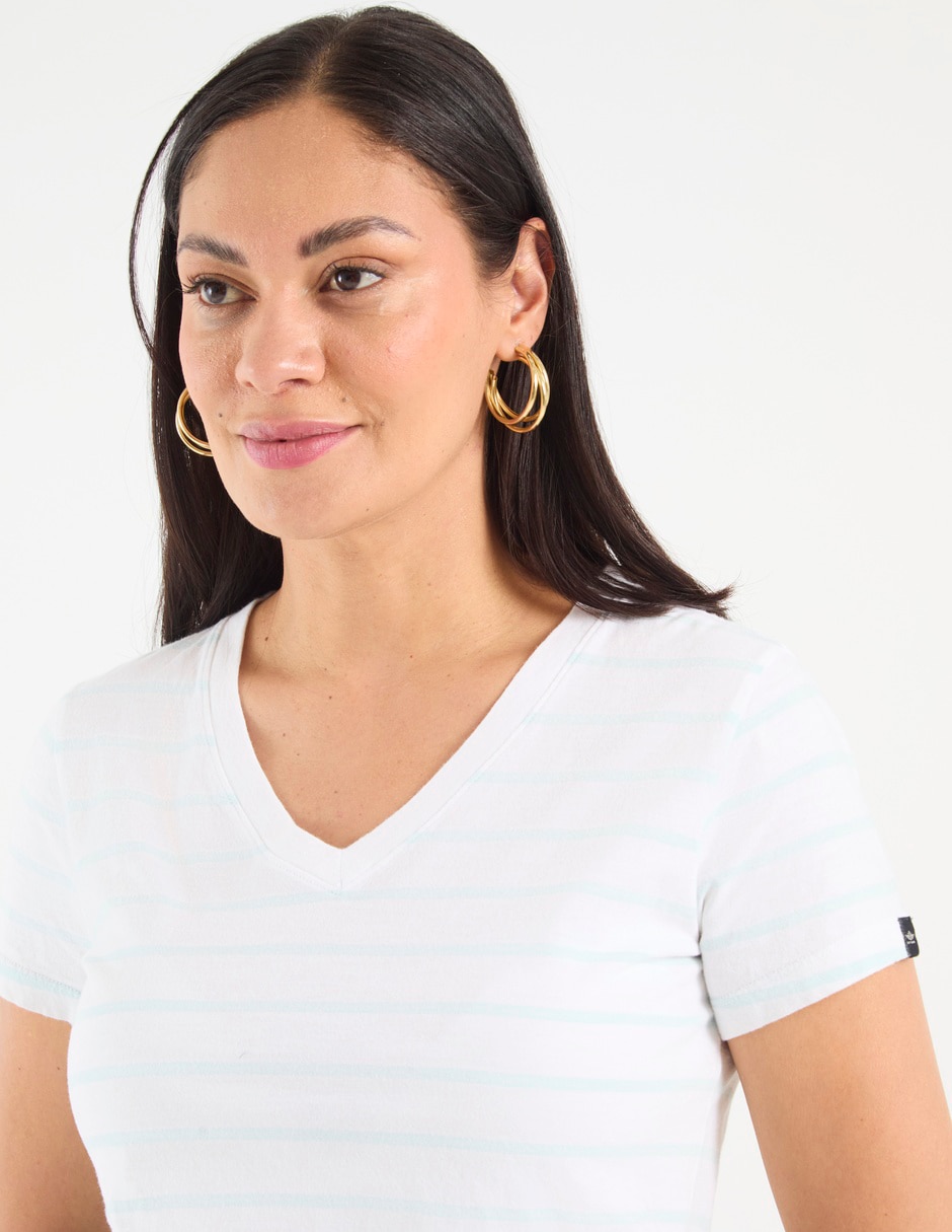 Playera manga corta dockers cuello v para mujer