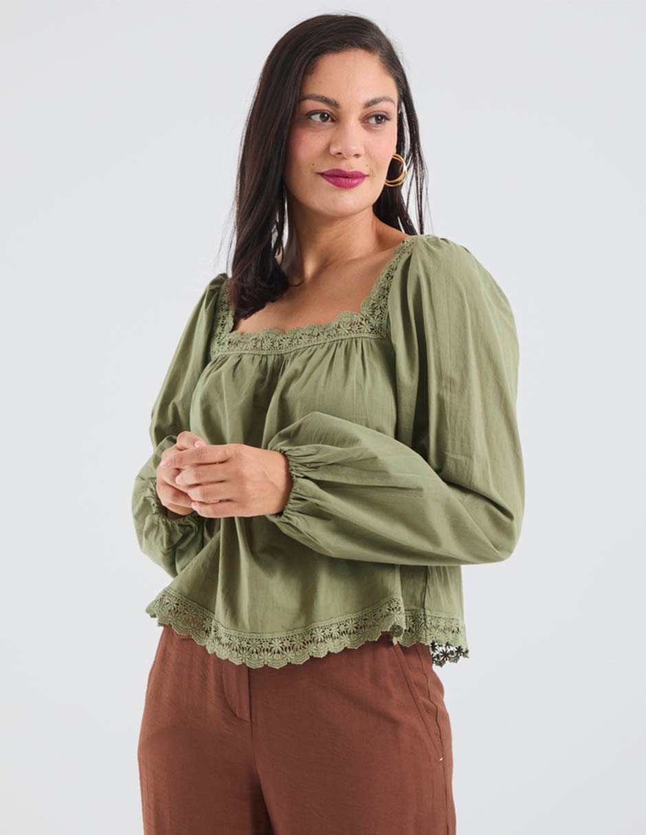 Blusa manga larga para mujer 6