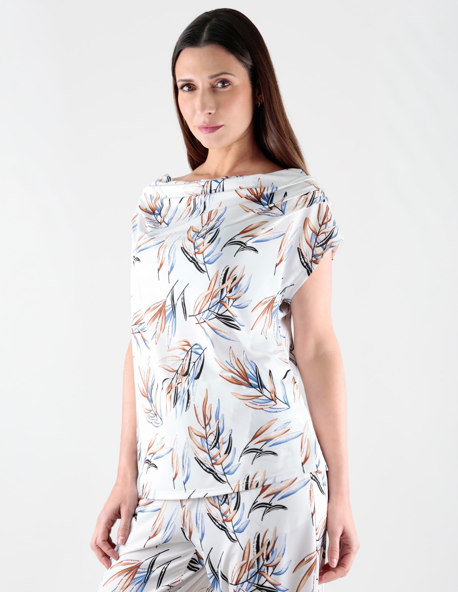 Blusa manga corta para mujer