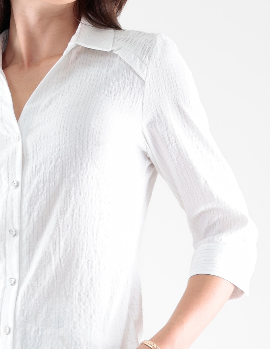 Blusa camisera manga 3/4 para mujer 4