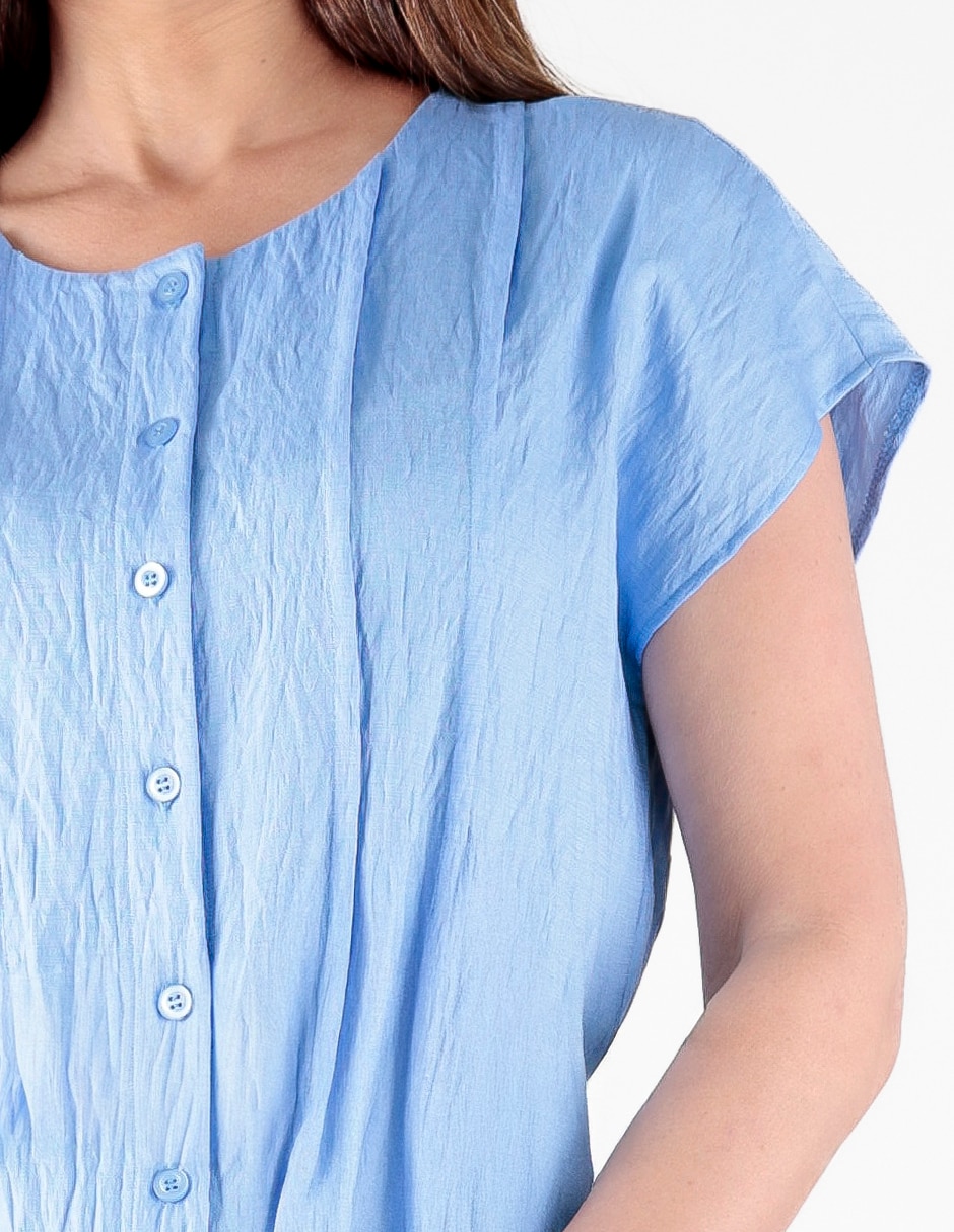 Blusa camisera Trinity manga corta para mujer
