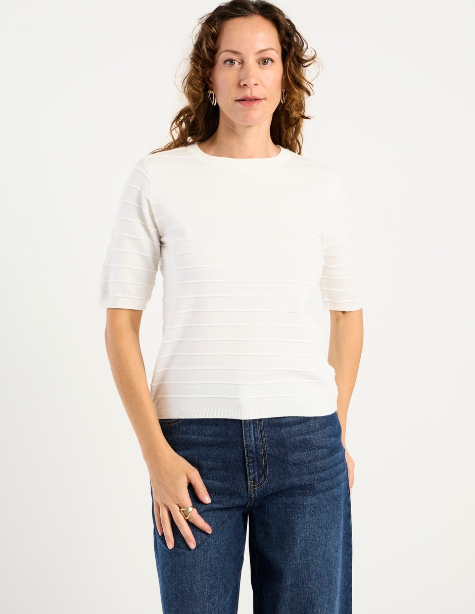 Suéter cuello redondo para mujer