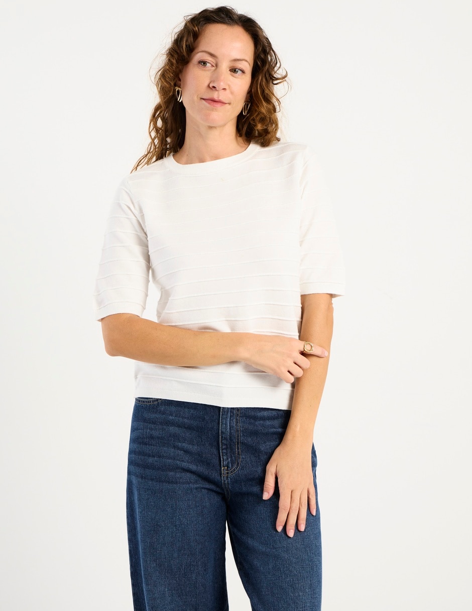 Suéter cuello redondo para mujer 2