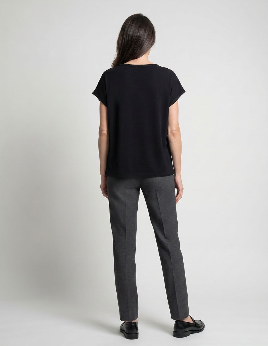 Playera manga corta cuello redondo para mujer 2