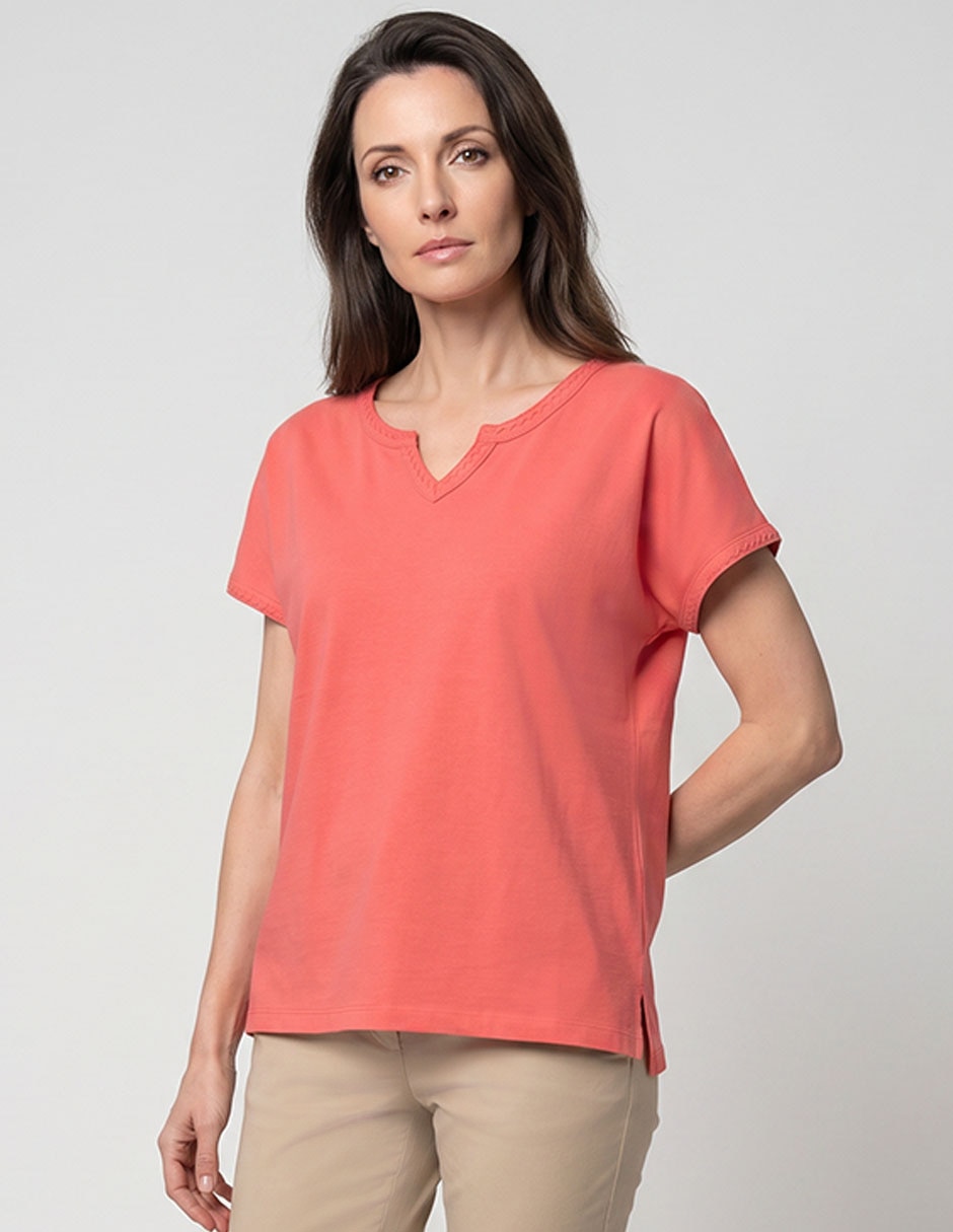 Playera manga corta cuello redondo para mujer Playera manga corta cuello redondo para mujer
