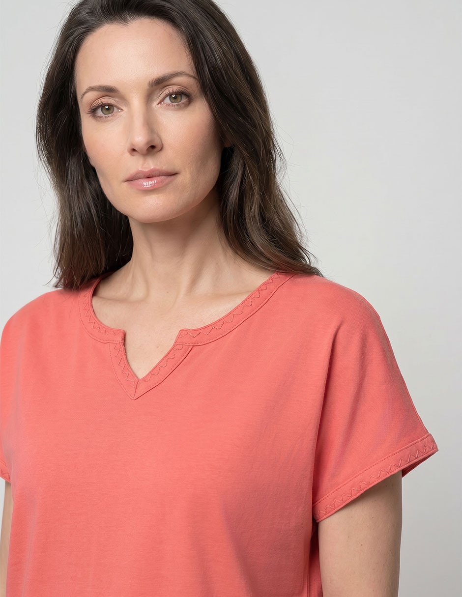 Playera manga corta Lieb cuello redondo para mujer