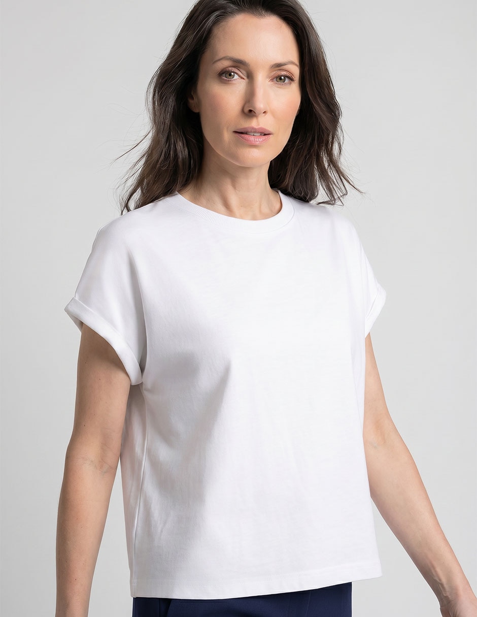 Playera manga corta cuello v para mujer 3