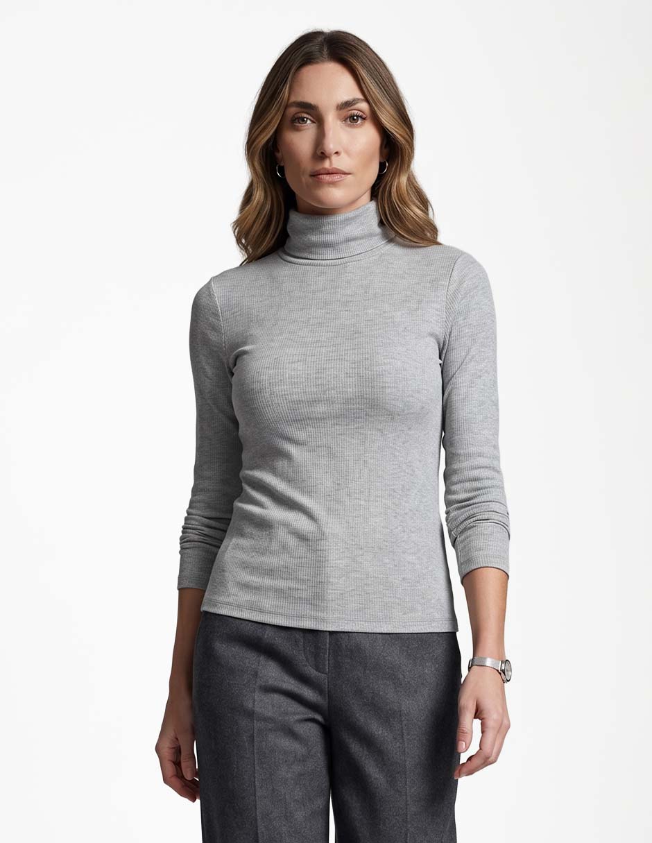 Playera manga larga cuello alto mujer Playera manga larga cuello alto mujer