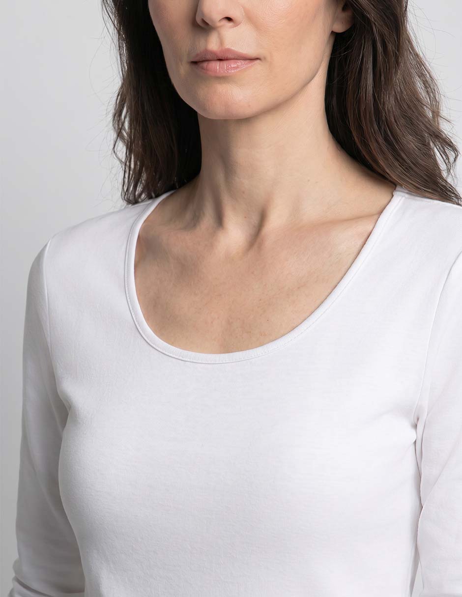 Playera manga larga cuello redondo mujer 3