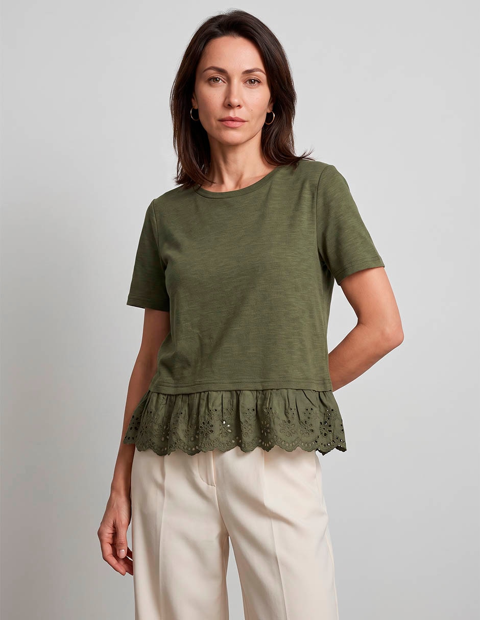 Playera manga corta cuello redondo mujer Playera manga corta cuello redondo mujer
