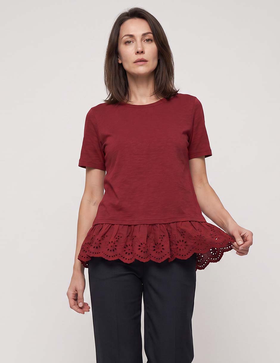 Playera manga corta cuello redondo mujer Playera manga corta cuello redondo mujer
