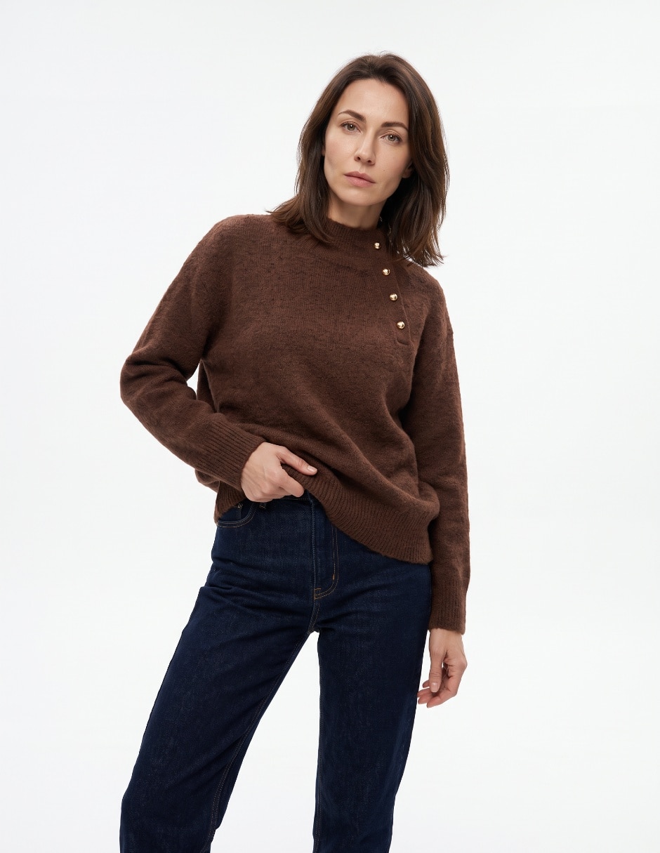 Suéter cuello alto para mujer