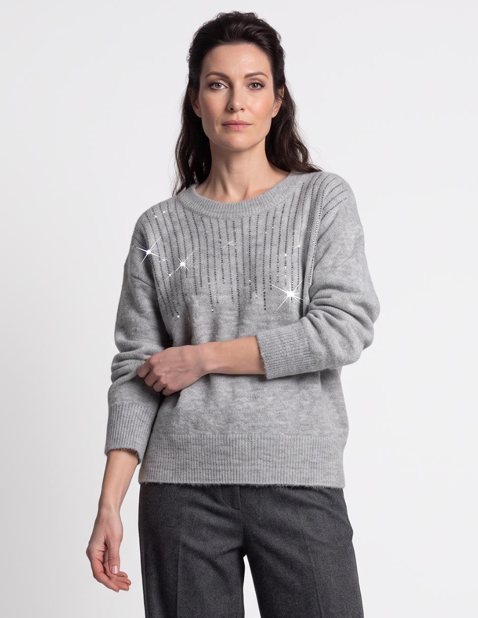 Suéter cuello redondo para mujer