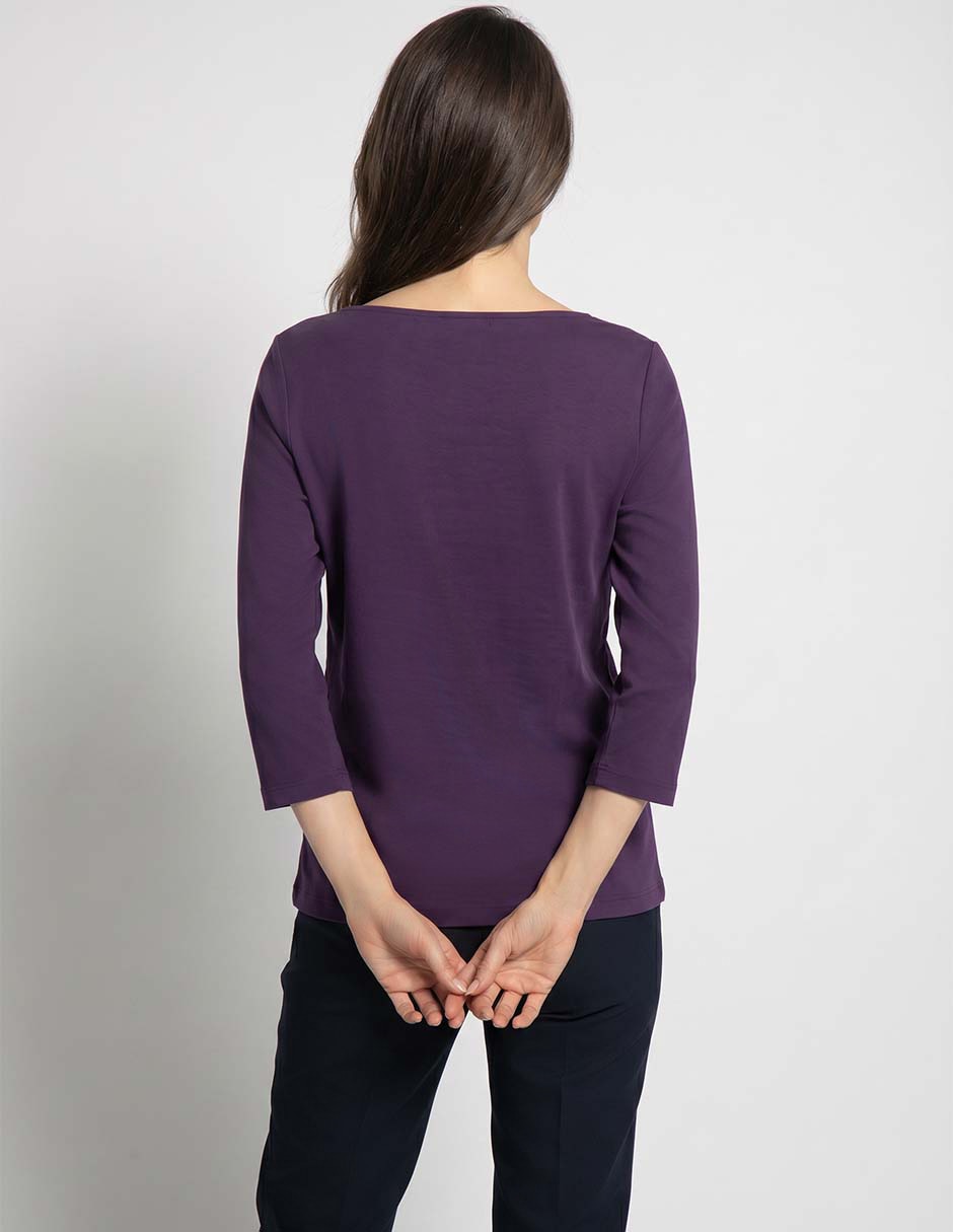 Playera manga larga cuello redondo mujer 2