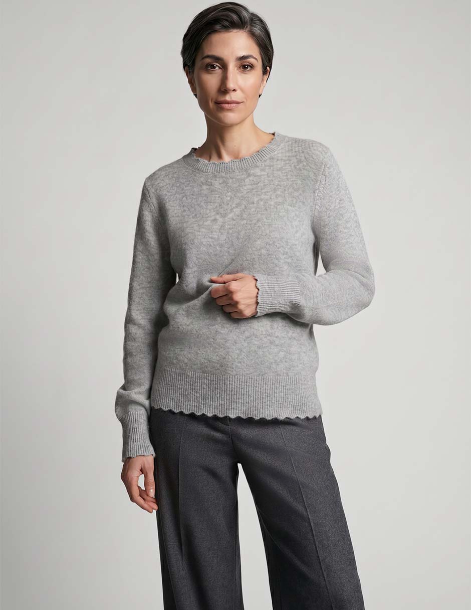 Suéter manga larga cuello redondo para mujer Suéter manga larga cuello redondo para mujer