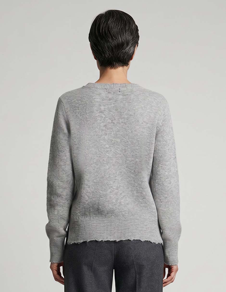Suéter manga larga cuello redondo para mujer 3