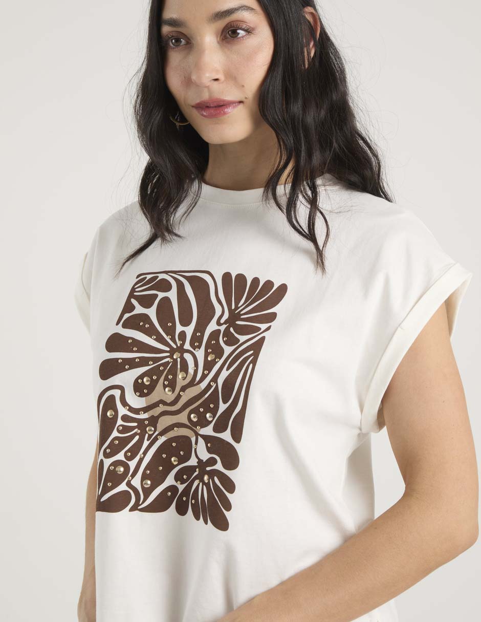 Playera manga corta cuello redondo mujer 3