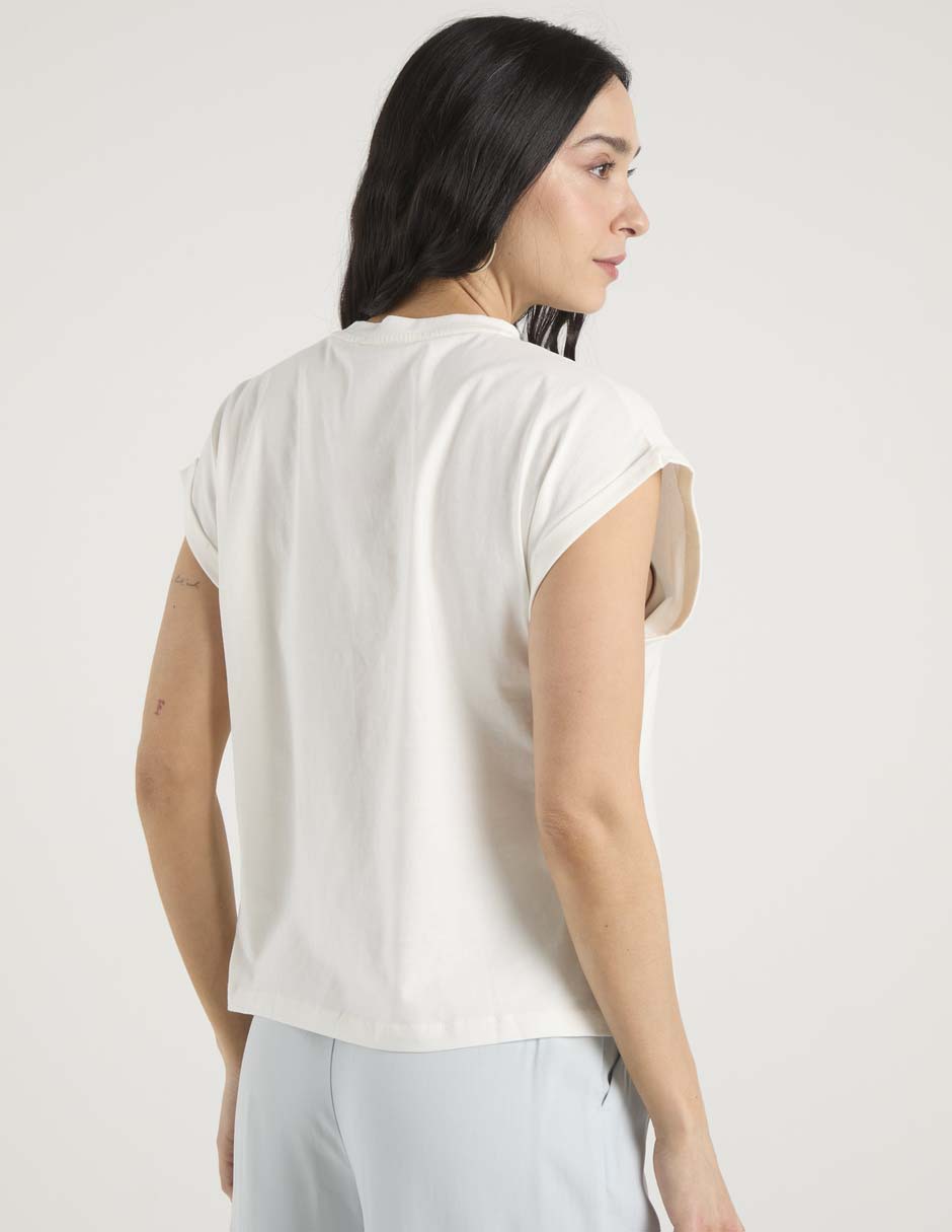 Playera manga corta cuello redondo mujer 6