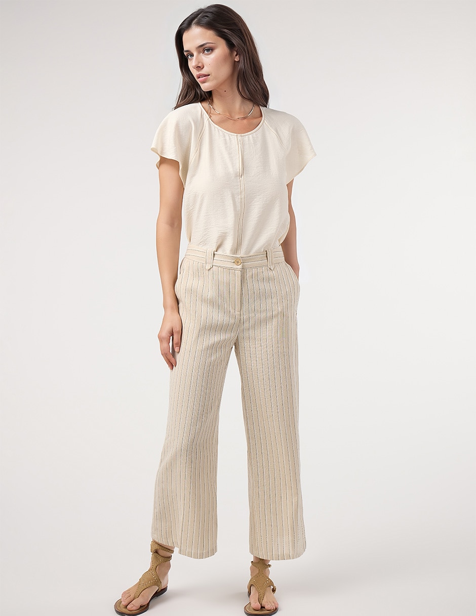 Pantalón coulotte amplio para mujer