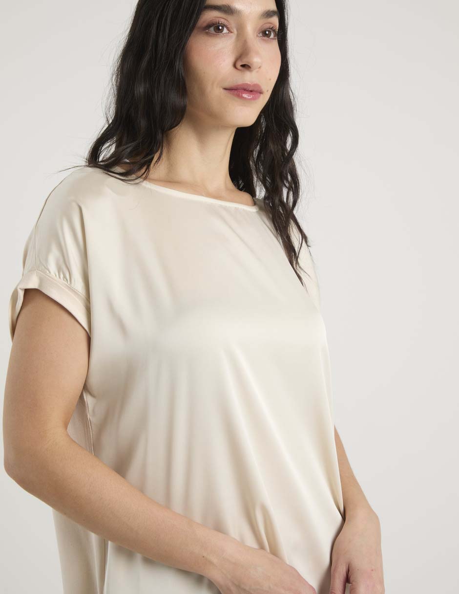 Playera manga corta Dándara cuello ojal para mujer