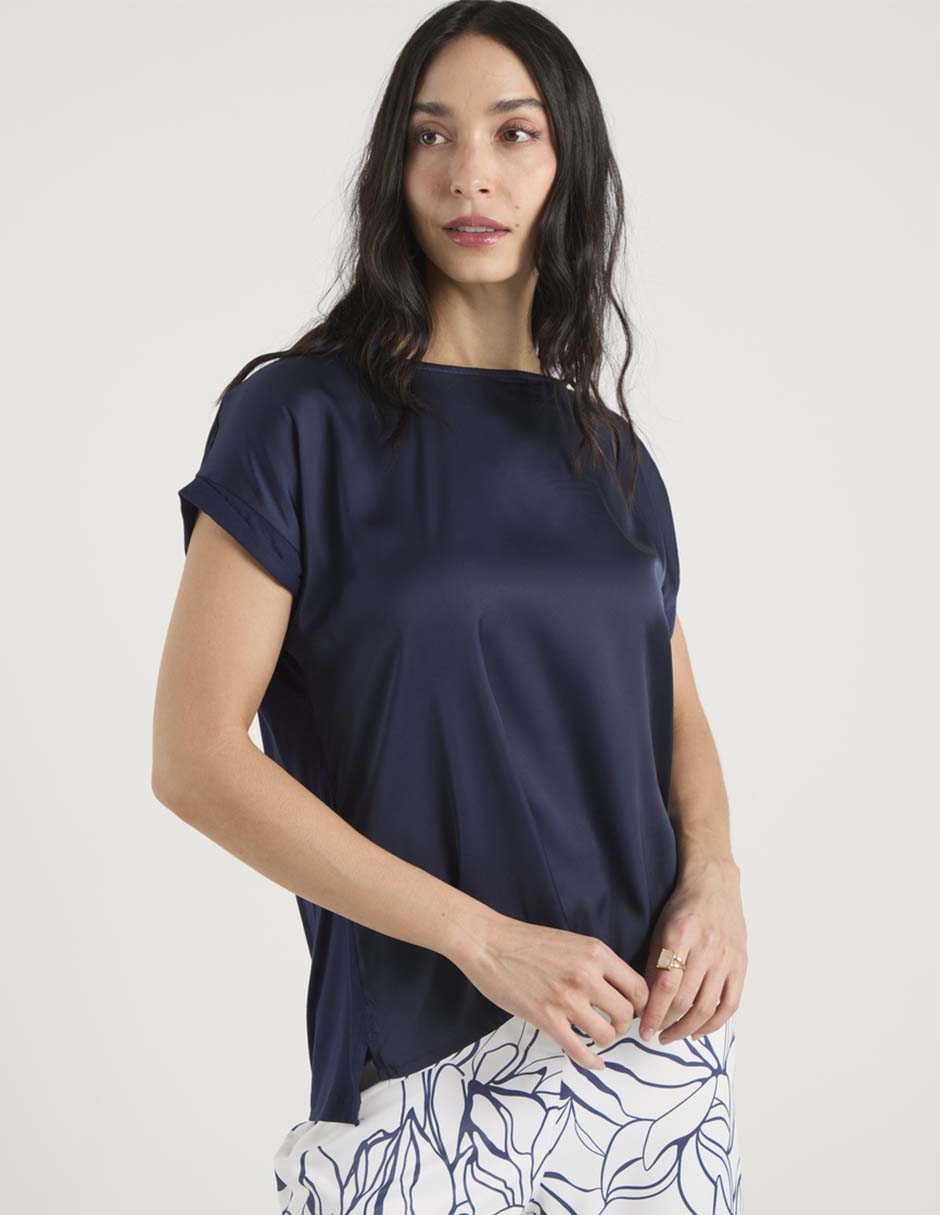 Playera manga corta d‡ndara cuello ojal para mujer 2