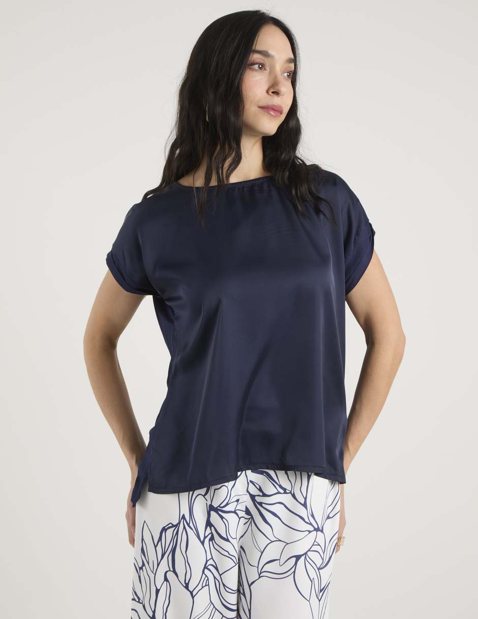 Playera manga corta d‡ndara cuello ojal para mujer